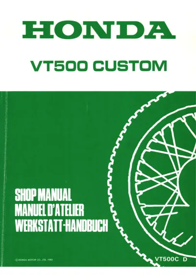 Preview: 1983–1984 Honda VT500C Factory Service Manual (P/N 67MF500)