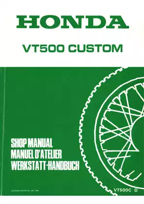 Honda VT500C Workshop Manual - Comprehensive Service Guide