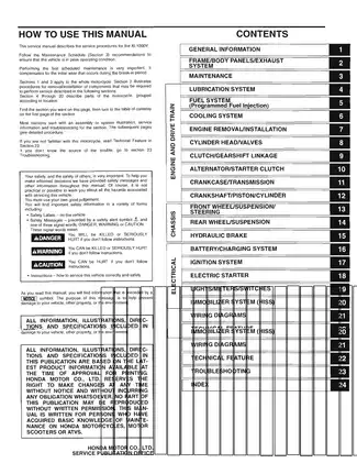 1998-2008 Honda XL1000V Varadero service manual Preview image 3