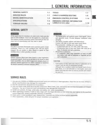 1987-2002 Honda XL650 Transalp service manual Preview image 2