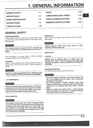 1999-2008 Honda XR650R, XR650 shop manual Preview image 5