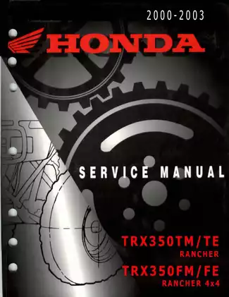 Honda TRX350 Service Manual (2000-2003) - Complete Guide for Maintenance and Troubleshooting Preview image 1