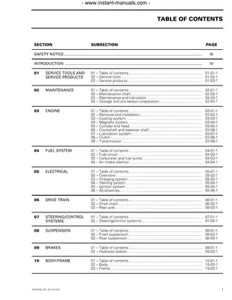 2000 Bombardier DS 650 ATV repair manual Preview image 1