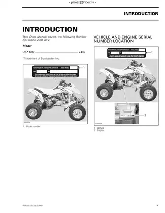 2001 BRP DS 650 ATV repair manual Preview image 3