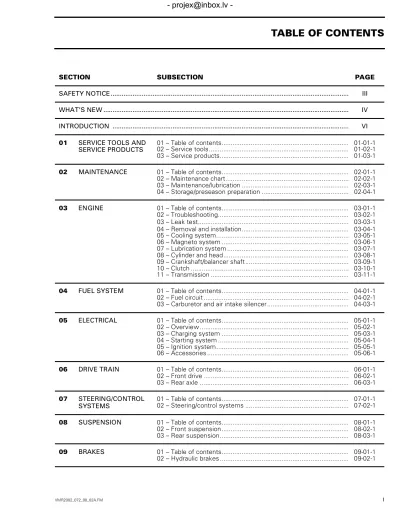Preview: Bombardier DS 650 ATV 2002–2003 Factory Shop Manual (P/N 704100015)