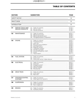 2002-2003 BRP DS650 ATV service manual Preview image 1