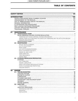 2005-2007 Bombardier DS 650 ATV repair manual Preview image 1