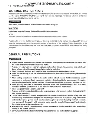 Suzuki Outboard Engine DF90 DF115 Service Manual Preview image 5