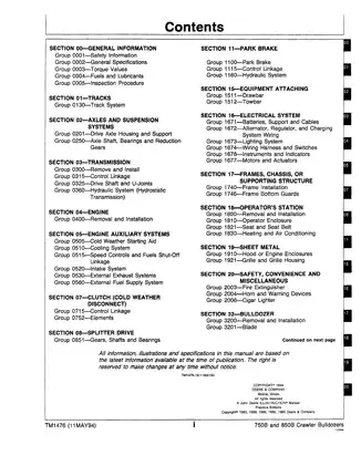 John Deere 750B and 850B Crawler Bulldozer Technical and Repair Manual Preview image 3
