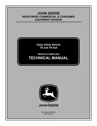 John Deere Gator TS and TH 6x4 Technical Manual (2004)
