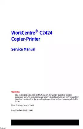 Xerox WorkCentre C2424 Copier-Printer Service Manual & Guide Preview image 3
