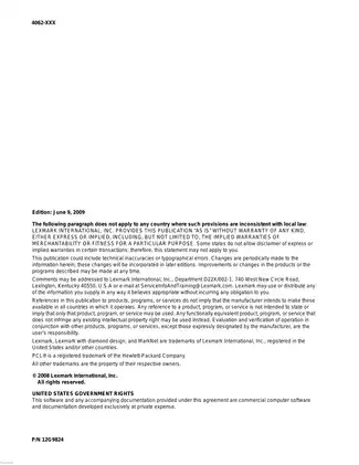 Lexmark T650 Series Printer Service Manual (2009 Edition) Preview image 2