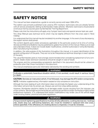 2004 Bombardier DS 650 ATV Shop Manual - Comprehensive Service Guide Preview image 5