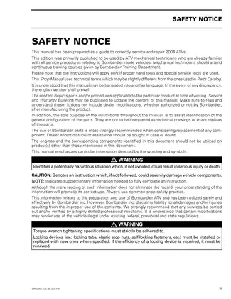 2004 Bombardier Outlander™ Shop Manual - Detailed Repair and Service Guide Preview image 5