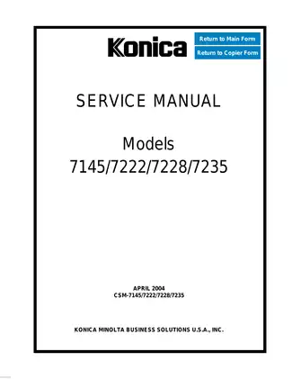Konica Minolta 7145, 7222, 7228, 7235 service manual Preview image 1
