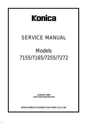 Konica Minolta 7155/7165/7255/7272 Service Manual - Comprehensive Guide