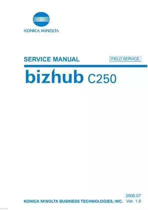 Konica Minolta bizhub C250 multifunctional printer service manual Preview image 1