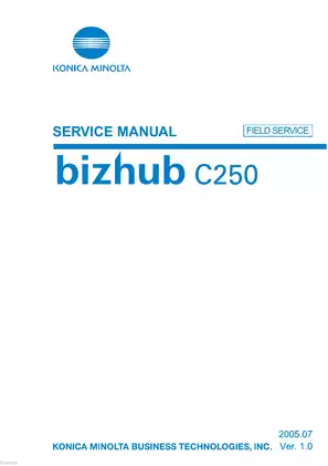 KONICA MINOLTA bizhub C250 Service Manual - Comprehensive Guide for Technicians