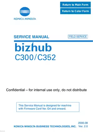 Konica Minolta bizhub C300, bizhub C352 service manual Preview image 1