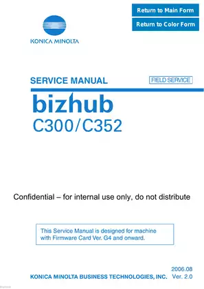KONICA MINOLTA bizhub C300/C352 Service Manual - Complete Guide