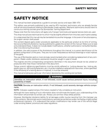 2001 Bombardier DS 650 ATV Shop Manual & Service Guide Preview image 5