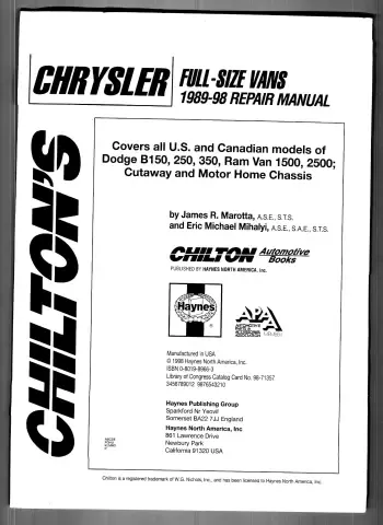 Preview: 1997 Dodge Pickup R1500 Engine Manual (P/N 0-8019-8966-3)