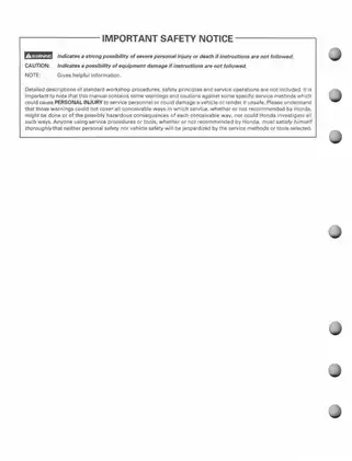 Honda TRX450S/FM & TRX450ES/FE Service Manual (1998-2004) - Comprehensive Repair and Maintenance Guide Preview image 2