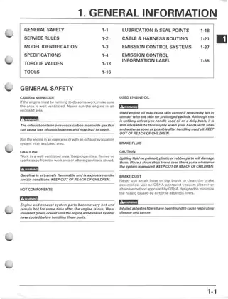 1998-2004 Honda Foreman 450, TRX450 ATV service manual Preview image 5