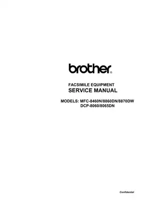 Brother MFC-8460N MFC-8860DN MFC-8870DW service manual Preview image 1