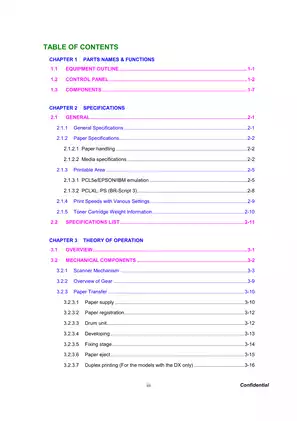 Brother Multifunction Printer Service Manual (MFC-8460N/8860DN/8870DW) Preview image 5