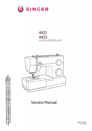 Singer 4421, 4423 sewing machine service manual Preview image 1