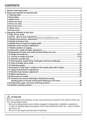 Singer 4421, 4423 sewing machine service manual Preview image 2