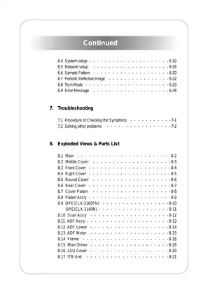 Samsung CLX-3160 Digital Color Laser MFP Service Manual & Guide Preview image 4