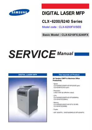 Samsung CLX-6200 Series Digital Laser MFP Service Manual - Comprehensive Repair & Maintenance Guide