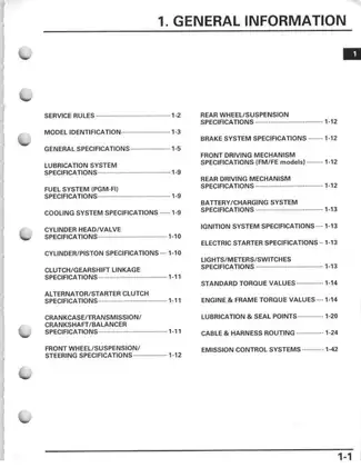 2007-2008 Honda TRX420, Fourtrax Rancher ATV service manual Preview image 5