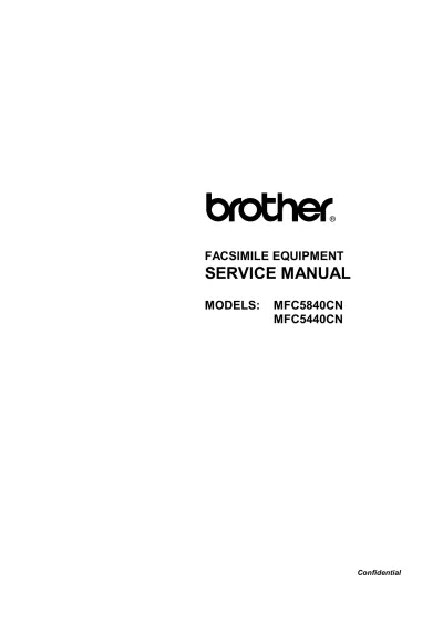 2004 Brother MFC5840CN & MFC5440CN Printer Service & Repair Manual (P/N C4085-91017) – preview page 1