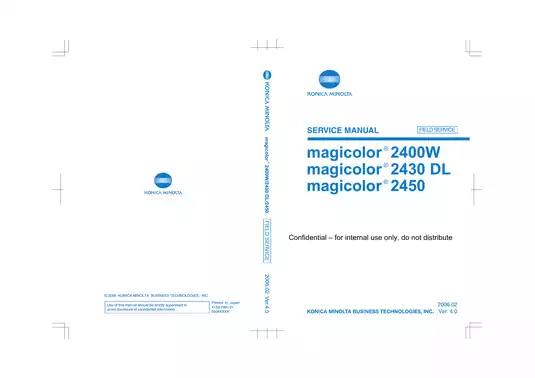 KONICA MINOLTA Magicolor 2400W/2430 DL/2450 Service Manual - Complete Guide for Maintenance