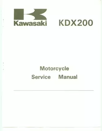 Kawasaki KDX200 Motorcycle Service Manual (Specifications & Maintenance)