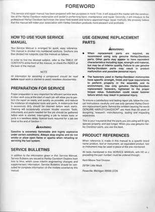 1997-1998 Harley Davidson Softail, Custom, Springer, Bad Boy, Classic, Black, Pearl, Heritage, Fatboy service manual Preview image 3