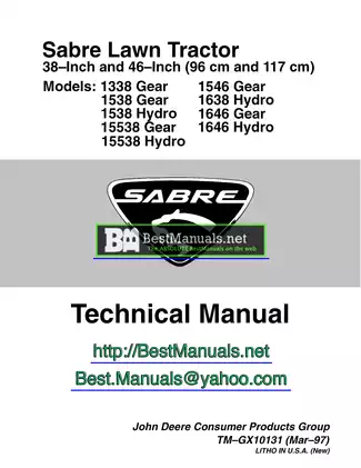 John Deere Sabre Lawn Tractor Technical Manual (K55 & K51)