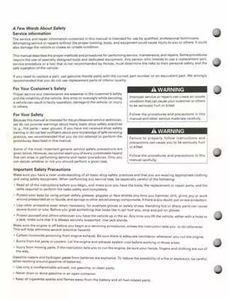 2001-2006 Honda TRX300EX, Sportrax, 300EX ATV service manual Preview image 2