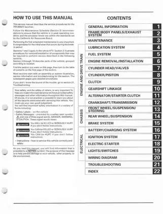 2001-2006 Honda TRX300EX, Sportrax, 300EX ATV service manual Preview image 3