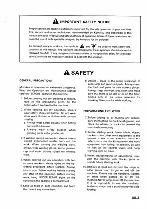 Komatsu PC10-7, PC15-3, and PC20-7 Service Manual Preview image 5