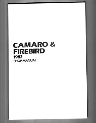 1982-1992 Chevrolet Camaro Firebird shop manual Preview image 1