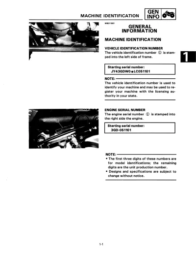1990 Yamaha Raptor 350 ATV Service & Repair Manual (P/N LIT-11616-07–50)