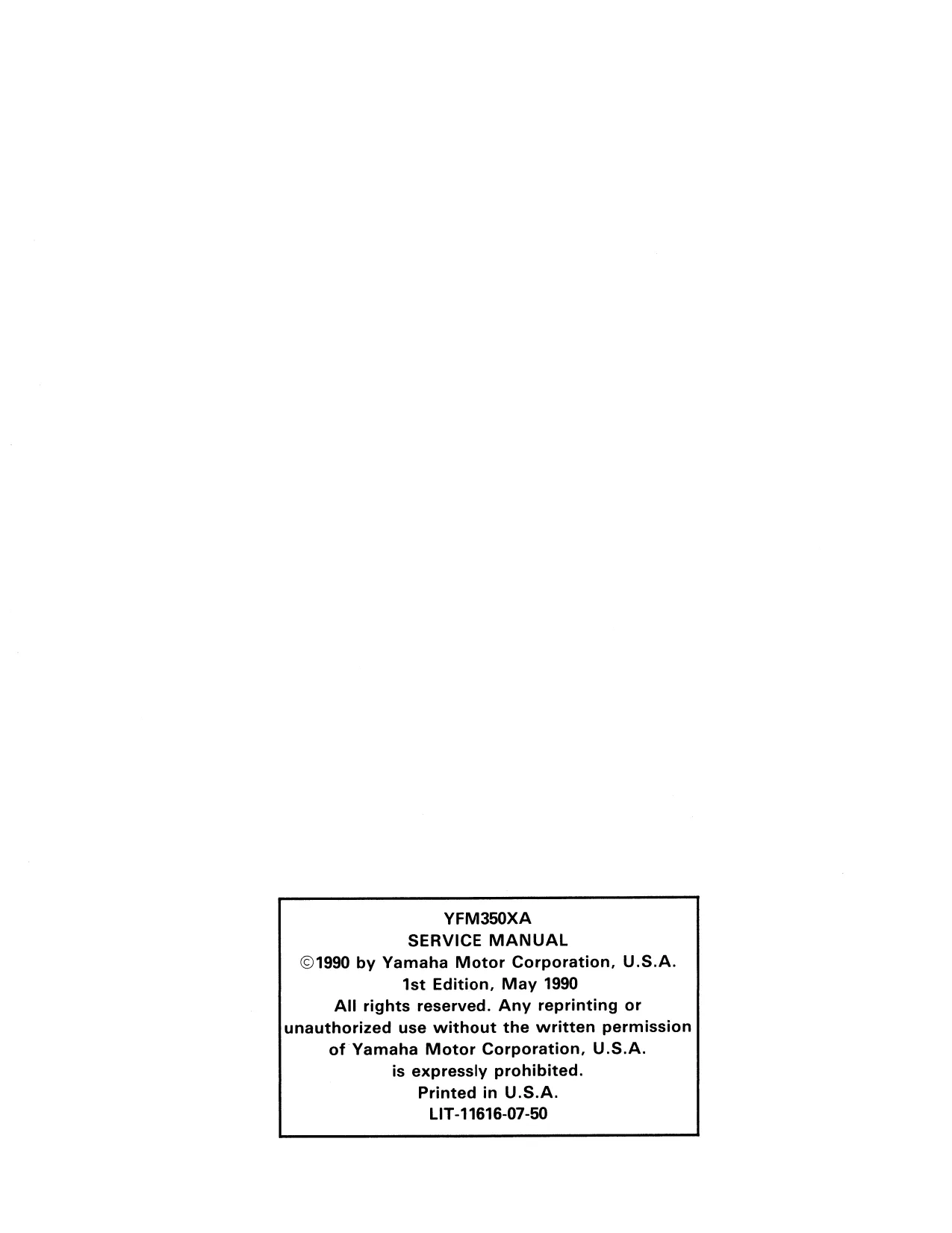 2008 Yamaha Raptor 350 ATV service manual