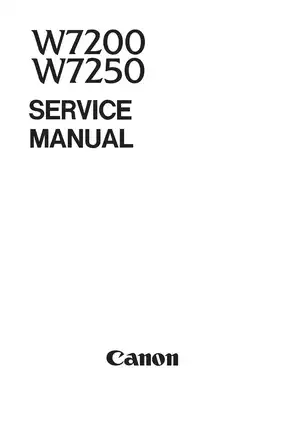 Canon W7200/W7250 Service Manual - Comprehensive Guide for Maintenance and Repair Preview image 3
