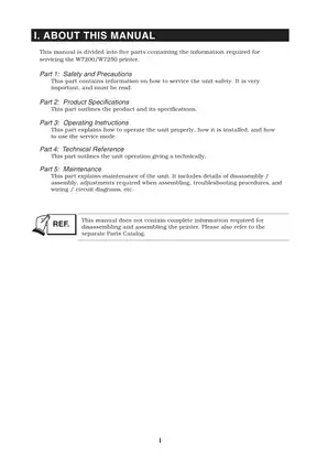 Canon W7200/W7250 Service Manual - Comprehensive Guide for Maintenance and Repair Preview image 5