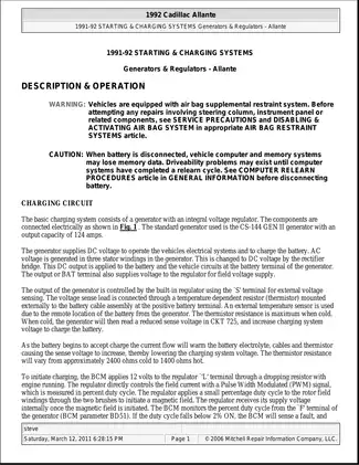 1990-1992 Cadillac Allante shop manual Preview image 1