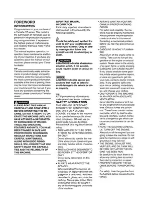 2010 Yamaha YZ450, YZ450F owner´s service manual Preview image 2